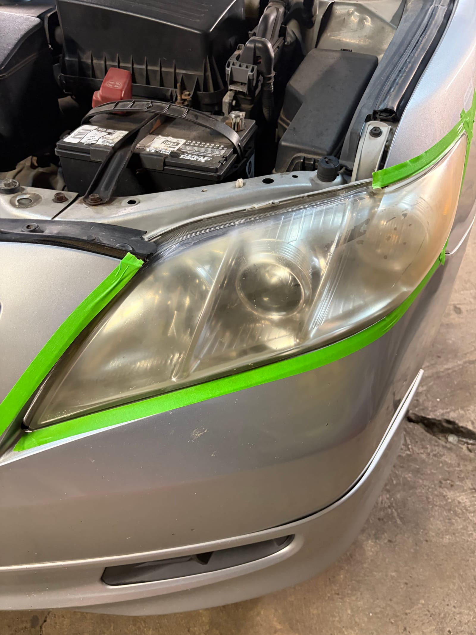 Headlight restoration · Des Moines before detailing